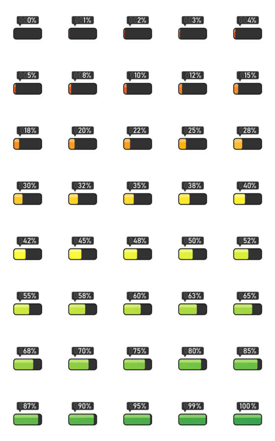 [LINE絵文字]Battery Statusの画像一覧