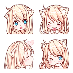 [LINE絵文字] NEKOMIMI-MiA Moe Emojiの画像