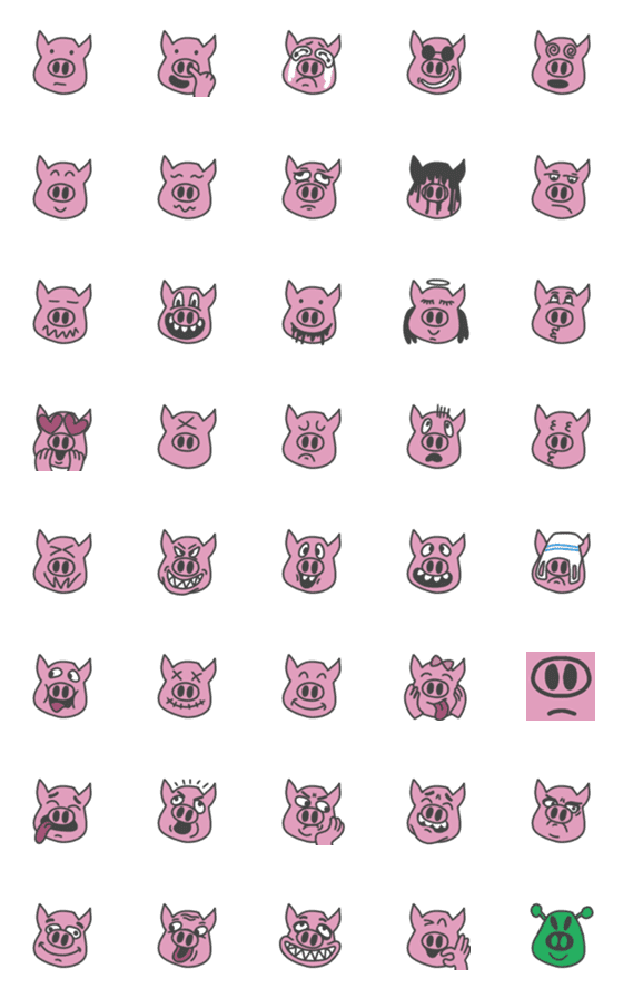 [LINE絵文字]Crazy Pigの画像一覧