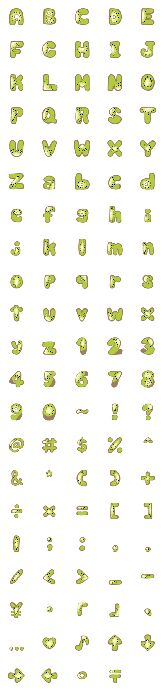 [LINE絵文字]Kiwi Emojiの画像一覧