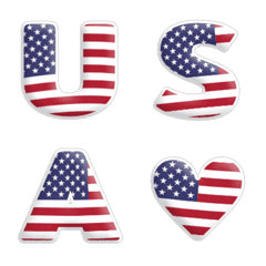 [LINE絵文字] USA flag alphabetの画像