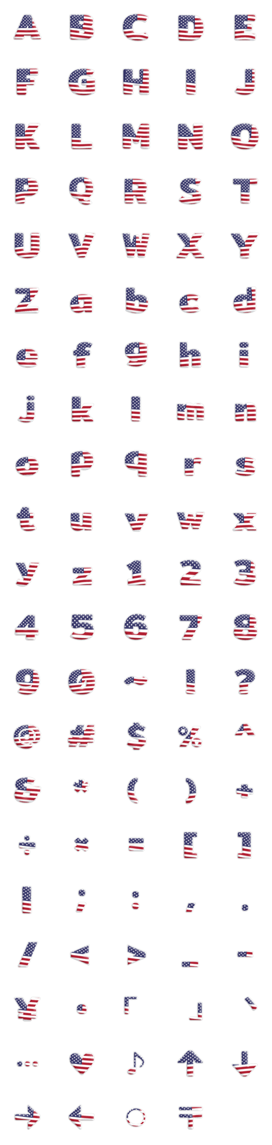 [LINE絵文字]USA flag alphabetの画像一覧