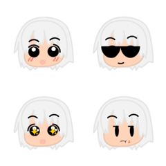 [LINE絵文字] White-haired girl Emoticon versionの画像