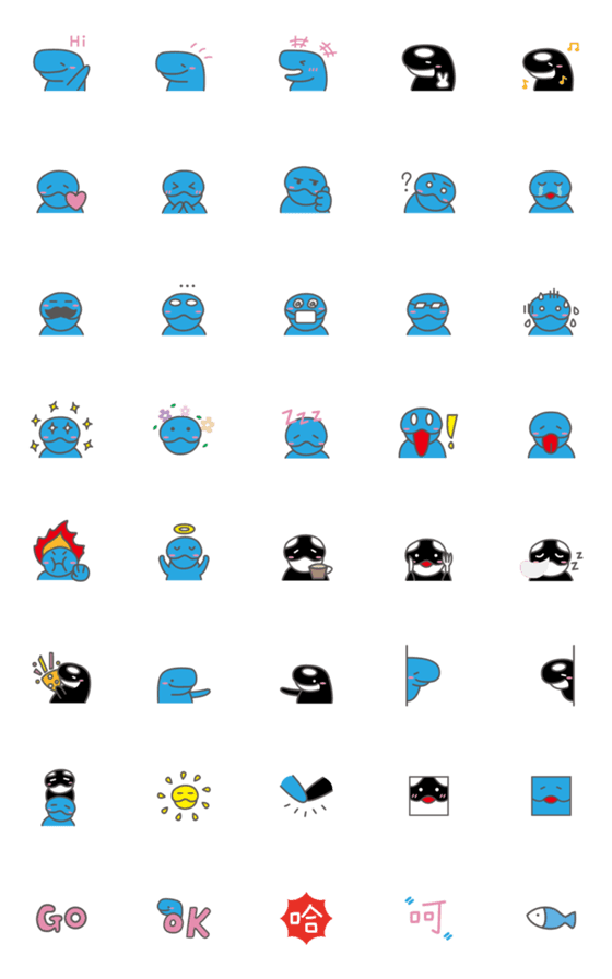 [LINE絵文字]Mr. Whale - emojiの画像一覧