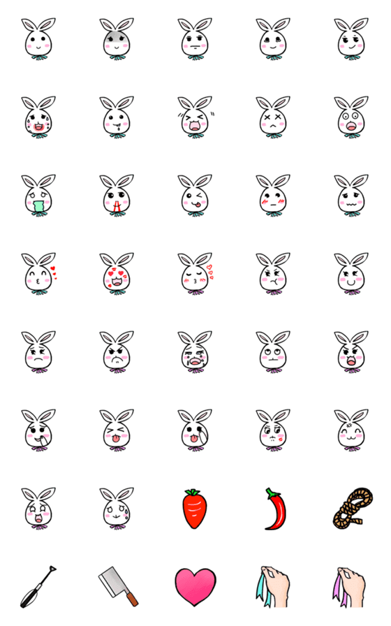 [LINE絵文字]Ribbon rabbitの画像一覧