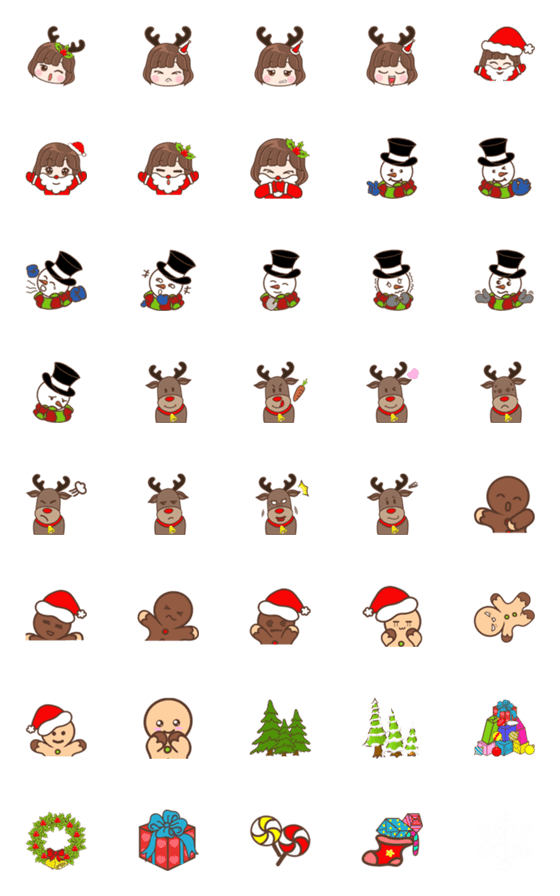 [LINE絵文字]Friends Of Santa Emojiの画像一覧