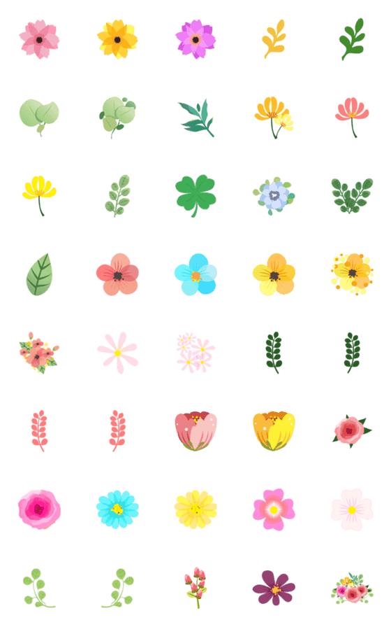 [LINE絵文字]ColorFul flowerの画像一覧