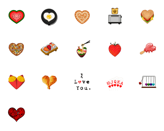 [LINE絵文字]Heart Collection 1 (Emoji)の画像一覧