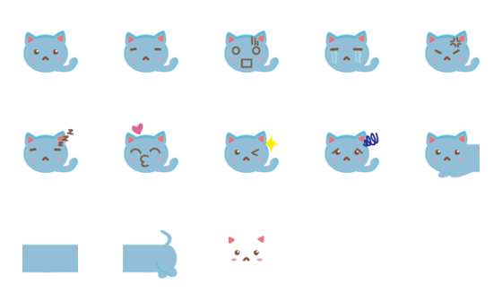 [LINE絵文字]bule little kittyの画像一覧