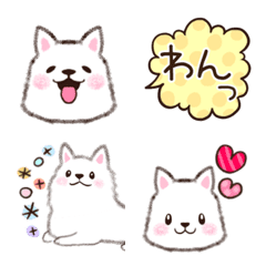 [LINE絵文字] ふわもこスピッツ絵文字の画像