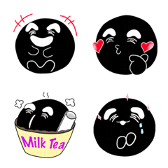 [LINE絵文字] Black Bubble Milk Teaの画像