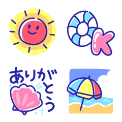 [LINE絵文字] いっぱい使える★おしゃれな夏の絵文字の画像