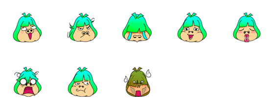 [LINE絵文字]Pomelo Pig Emoji Vol.1の画像一覧