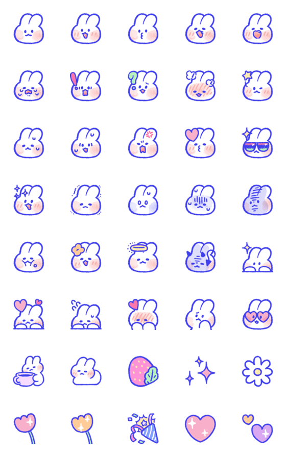 [LINE絵文字]愛しいウサギ , lovely mongmong emojiの画像一覧