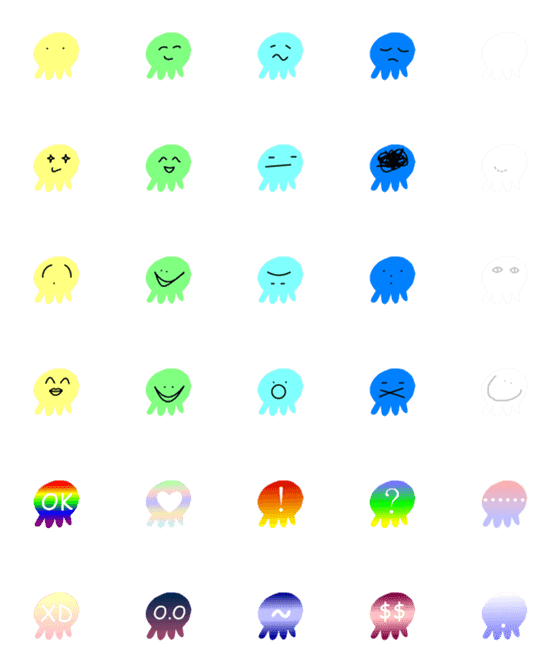 [LINE絵文字][E004]Expression jellyfishの画像一覧