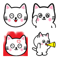 [LINE絵文字] 白いねこ絵文字1の画像