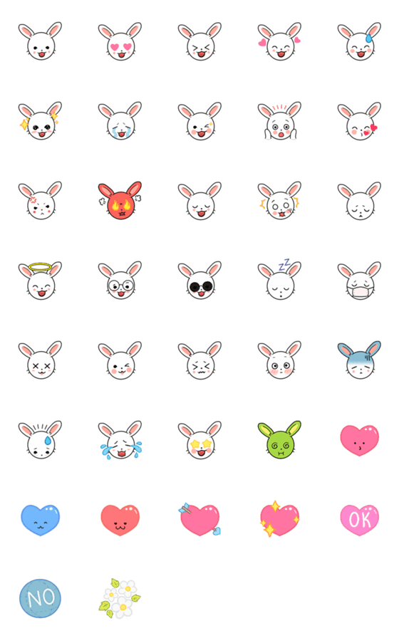 [LINE絵文字]Joy the Bunny Emojiの画像一覧