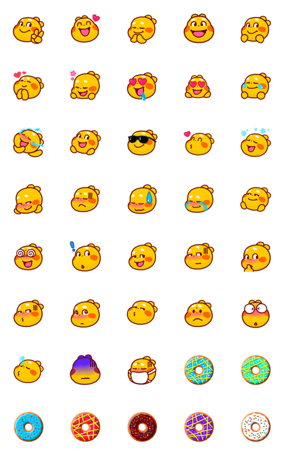 [LINE絵文字]QooBee Agapi Emoji 01の画像一覧