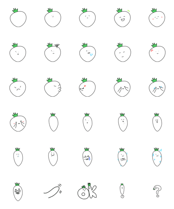 [LINE絵文字]カブチッタンとヤスダイコン 絵文字の画像一覧