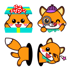 [LINE絵文字] Cute Fox emojiの画像