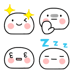 [LINE絵文字] しろくてまるい☆絵文字基本セットの画像