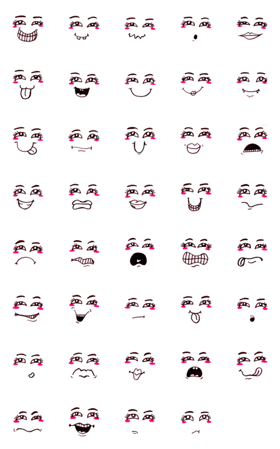 [LINE絵文字]Cute funny emoji Vol.43の画像一覧