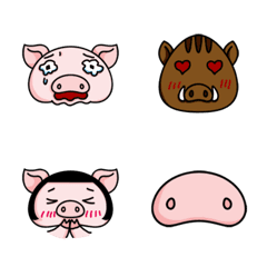 [LINE絵文字] Pig scalp-emojiの画像
