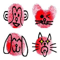 [LINE絵文字] Cute Animal expression Fingerprintsの画像