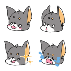 [LINE絵文字] ちっちゃい犬 黒茶チワワの絵文字の画像