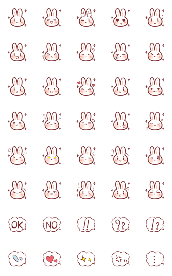 [LINE絵文字]Playful and naughty rabbitの画像一覧