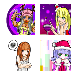 [LINE絵文字] ラブリー台湾のクリスマスの絵文字の画像