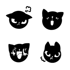 [LINE絵文字] BLACK CAT FAMILYの画像