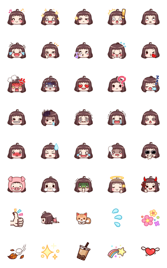 [LINE絵文字]Ms. Red Bean Emoji 1の画像一覧