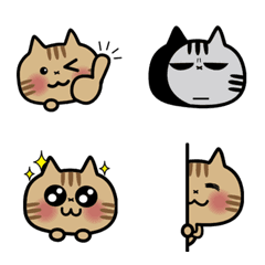 [LINE絵文字] Tabby cat face Stickersの画像