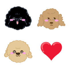 [LINE絵文字] Lazy Blue Poodle Emojiの画像