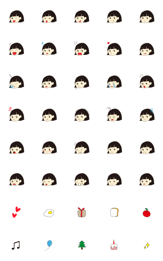 [LINE絵文字]Little girl's emojiの画像一覧