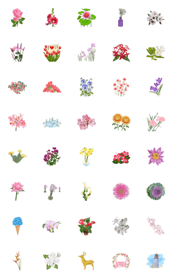 [LINE絵文字]Emoji : Flower drawingの画像一覧