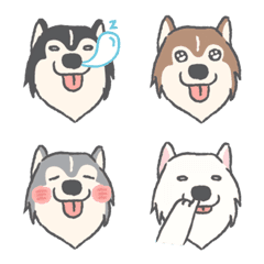 [LINE絵文字] Cute Husky emoji v.1の画像