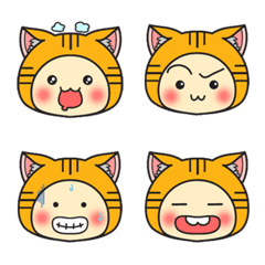 [LINE絵文字] Emoji cat hood.の画像