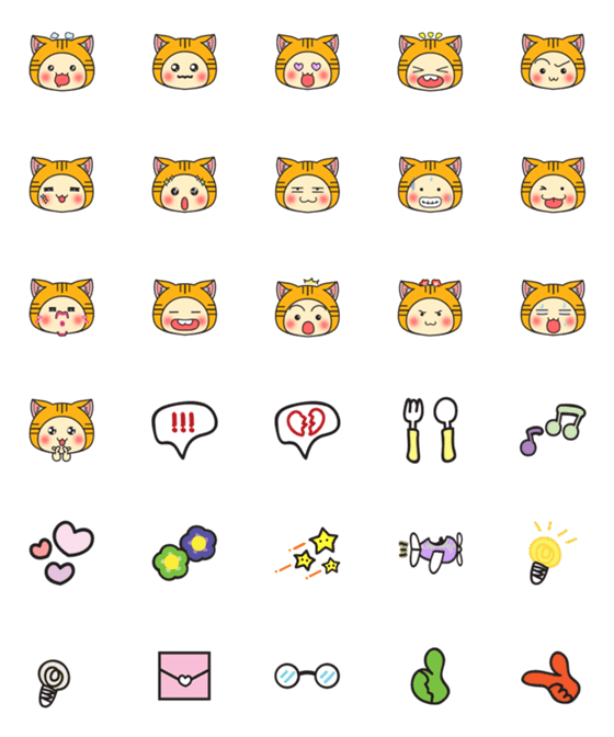 [LINE絵文字]Emoji cat hood.の画像一覧