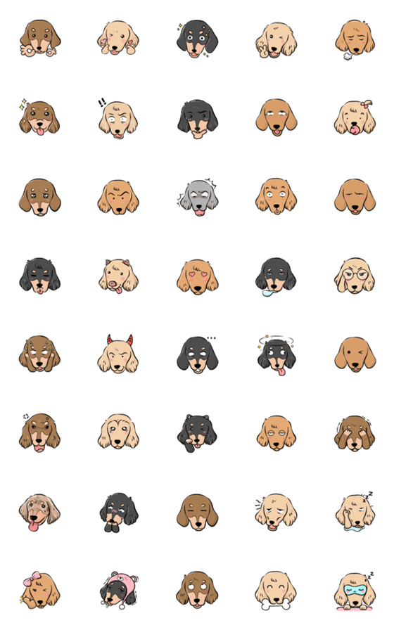 [LINE絵文字]dachshund  Expression stickerの画像一覧