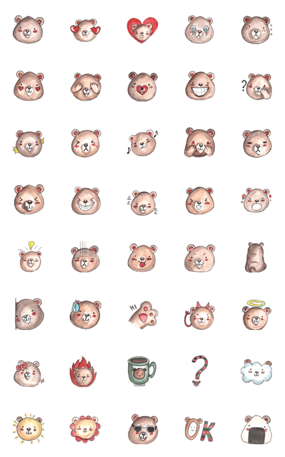 [LINE絵文字]BearMoji (Eddie Bear！)の画像一覧