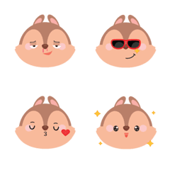 [LINE絵文字] Face Cute  squirrel Emojiの画像