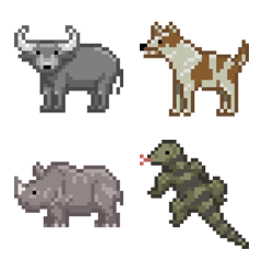 [LINE絵文字] 8-Bit Pixel Animals Emojiの画像