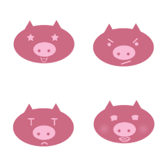 [LINE絵文字] Emotion of a cute pink pigの画像