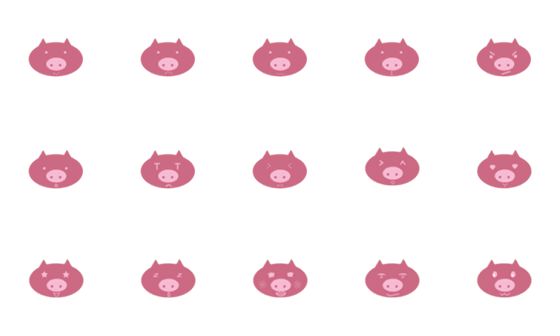 [LINE絵文字]Emotion of a cute pink pigの画像一覧