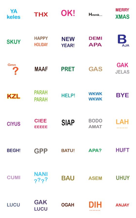 [LINE絵文字]Words [Fun Pack]の画像一覧