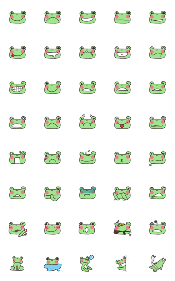 [LINE絵文字]Frog Charlie II emojiの画像一覧