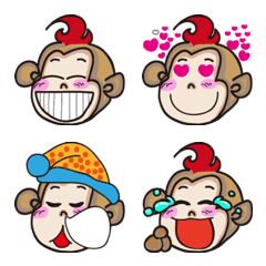 [LINE絵文字] Flaming monkey cute emojiの画像