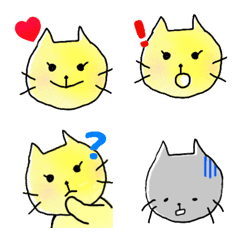 [LINE絵文字] きいろいねこ 絵文字の画像